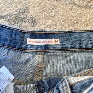 Levi's Blue High Waisted Mom Shorts